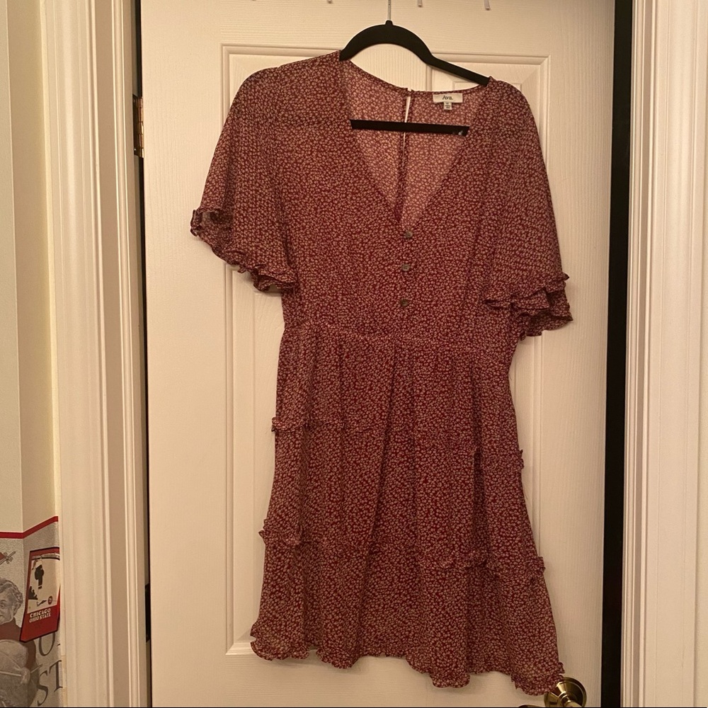 short sleeve ruffle dress
